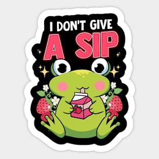 Frog Funny Humor I Dont Give A Sip Sticker